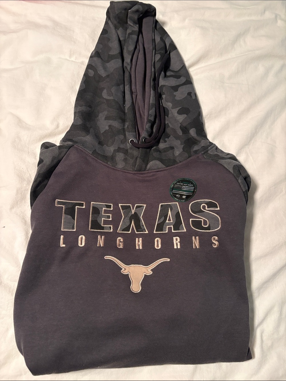 Texas Longhorns Support Our Troops camo sweatshirt